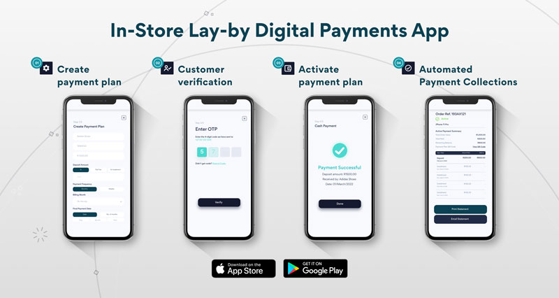 Image of the LayUp process to do In-store Layby on the Digital Payments App